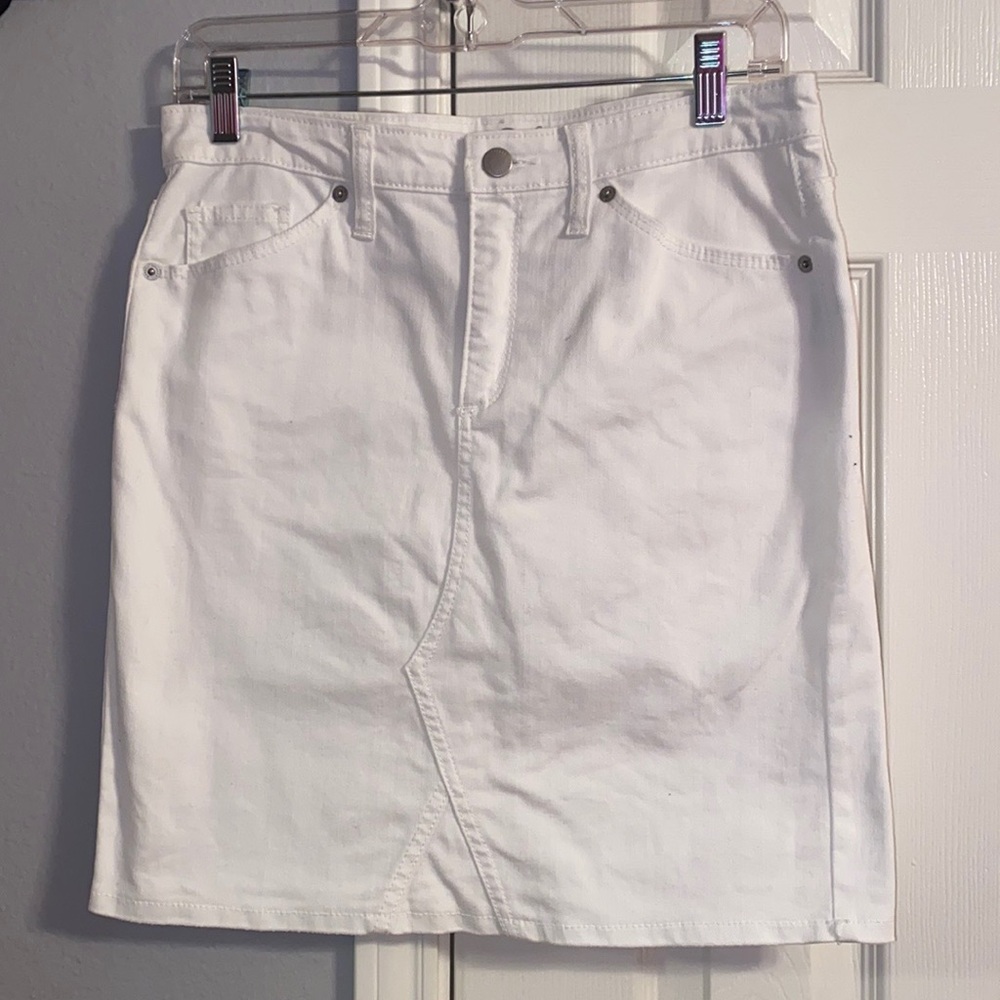 White Jean Skirt